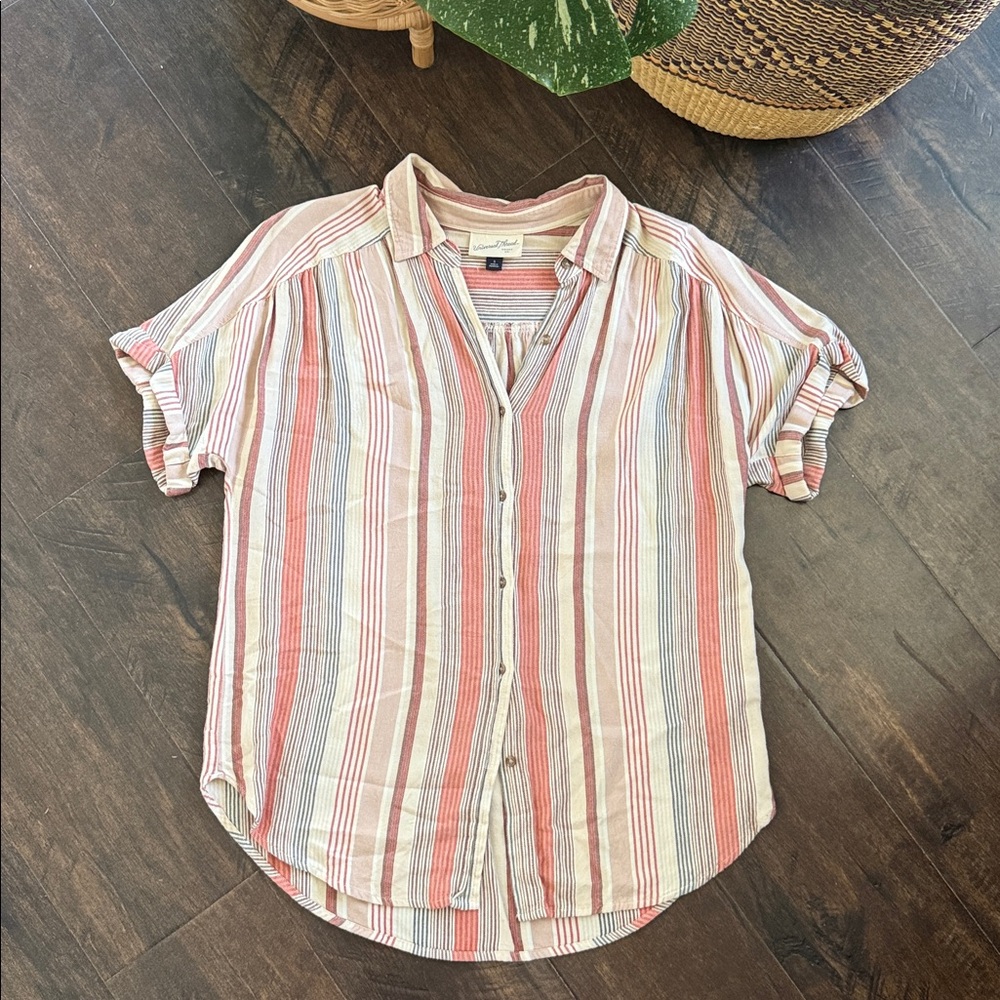 Striped Button-Up Shirt